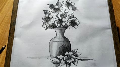 Easy Flower Vase Pencil Drawing - It is all about knowing the ...