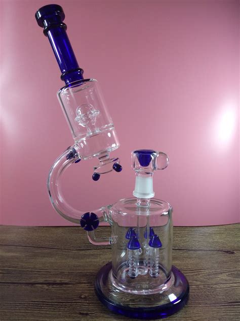 2017 Blue New Glass Water Pipes Glass Bongs With Rocket Perc And Ufo ...