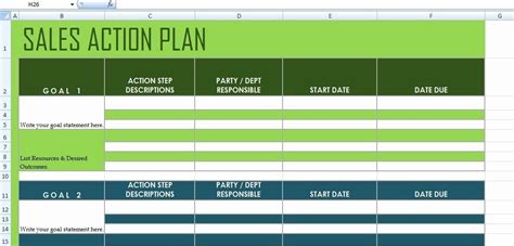 the sales action plan is displayed in microsoft office templates's ...