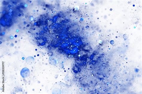 Bright splash. Abstract blue drops and sparkles on white background ...