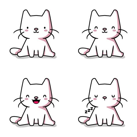 vector illustration of cute kitten emoji 13041626 Vector Art at Vecteezy