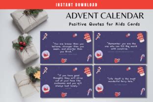 Advent Calendar Positive Quotes Cards Graphic by The Mindful Family ...