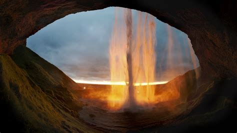 Download Cave Nature Seljalandsfoss HD Wallpaper