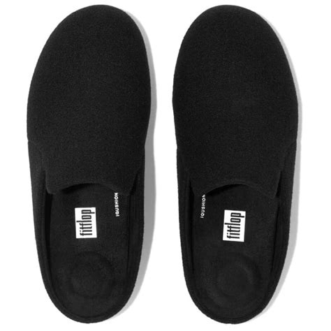 Fitflop Womens Chrissie Ii Haus Felt Slippers (All Black) | Sportpursu