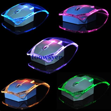 Glowing Wireless Mouse gaming 2.4G Silent Gamer Transparent LED Ultra ...