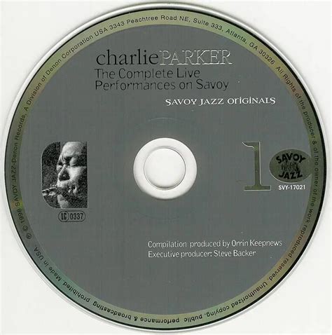 Charlie Parker - The Complete Live Performances on Savoy 1947-1950 ...