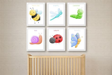 Nursery Decor , Set of Nursery Prints , Watercolour Bugs , New Baby ...