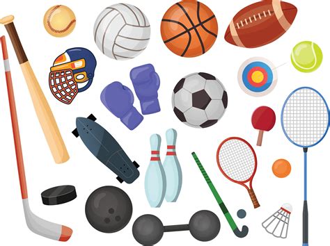 Digital Sports Clipart Sport Equipment Graphics Sports - Etsy Hong Kong