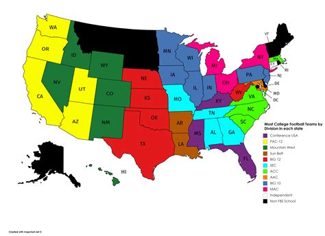 Map Of Fbs College Football Teams : 25 Maps That Explain College ...