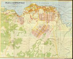 Map of Leopoldville, 1954 Belgian Congo, City Maps, Historical Maps ...