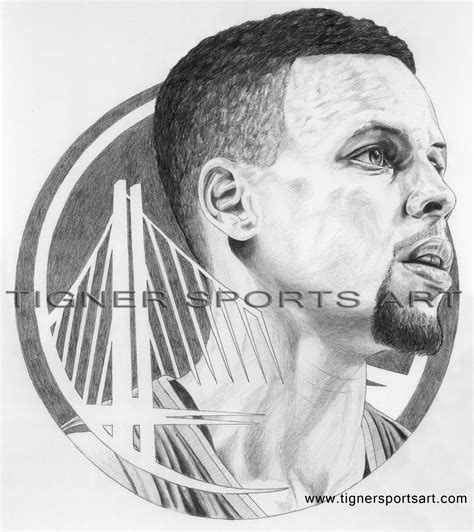 Steph Curry Logo Drawing #TignerSportsArt #SportsArt #Drawing #NBAart # ...