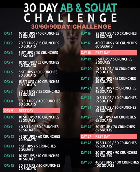 30 Day AB & Squat Challenge - 306090 D