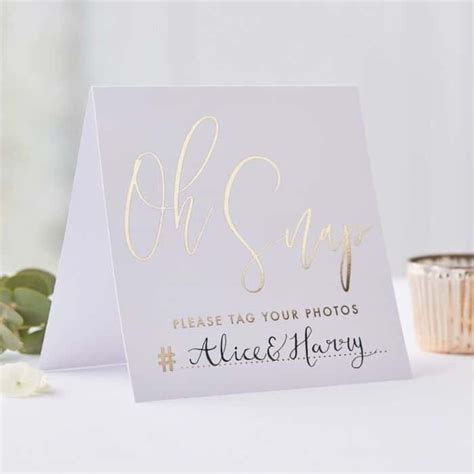 Wedding Hashtag Tent Cards | EnFete Wedding Decorations