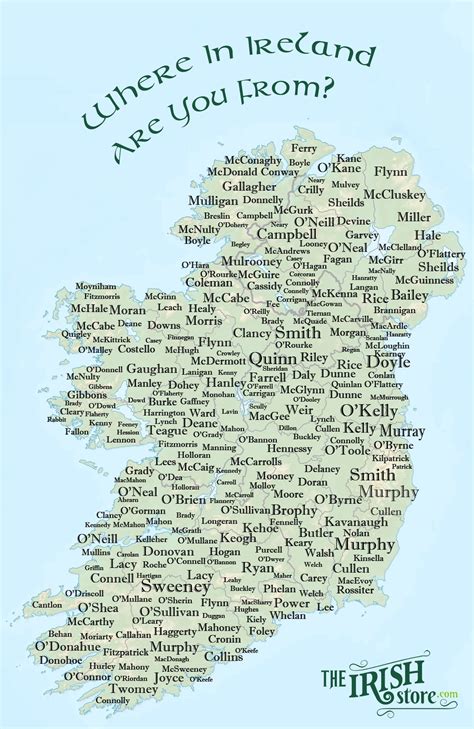 Popular Irish Surnames, Their Origin and Coat of Arms - The Irish Store ...