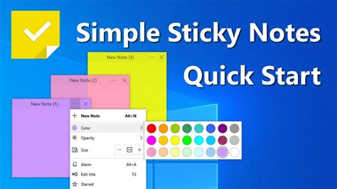 Simple Sticky Notes Quick Start - YouTube