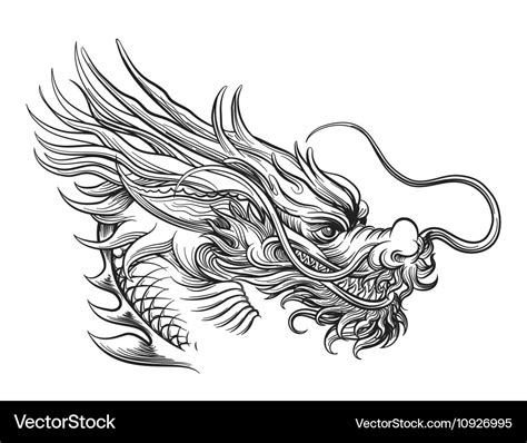 Chinese Dragon Head Drawings