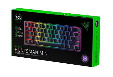 Razer Huntsman Mini 60 Percent Optical Purple Switches Wired Gaming ...