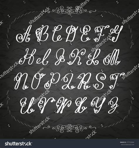 Chalk Hand Drawing Sketch Vector Alphabet Stock Vector (Royalty Free ...