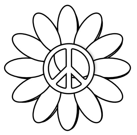 Peace sign clip art black and white free clipart - Clipartix Detailed ...