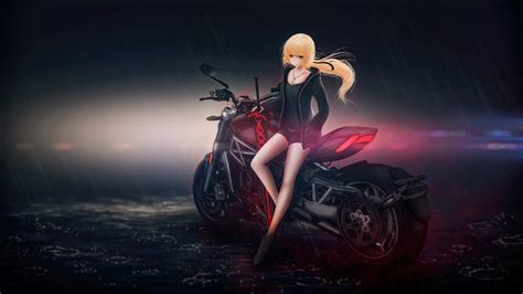 fate grand order, anime girl, anime, hd, 4k, bike HD Wallpaper