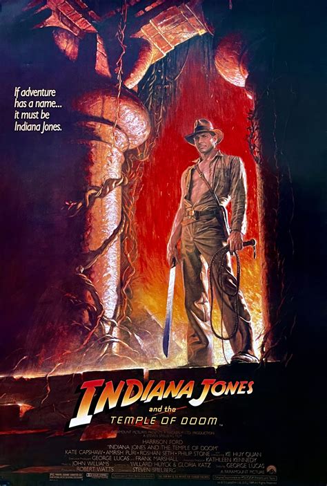 Original Indiana Jones and the Temple of Doom Movie Poster