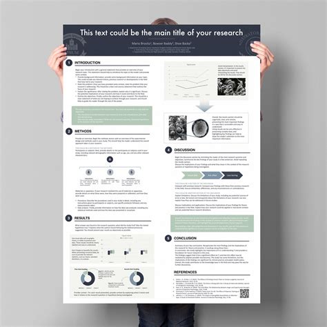 Research Poster template | A0 portrait PowerPoint | dark color classic ...