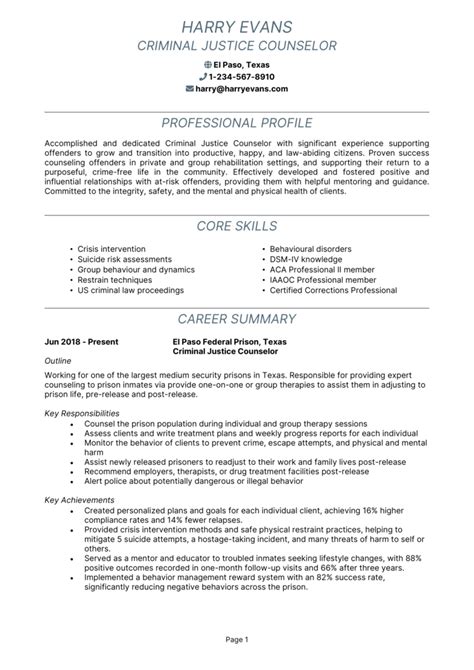 Criminal Justice resume example + guide [Win top jobs]