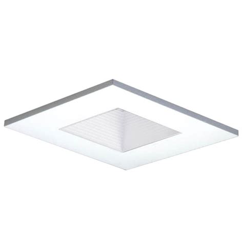 Halo 3 in. White Recessed Ceiling Light Square Adjustable Baffle Trim ...