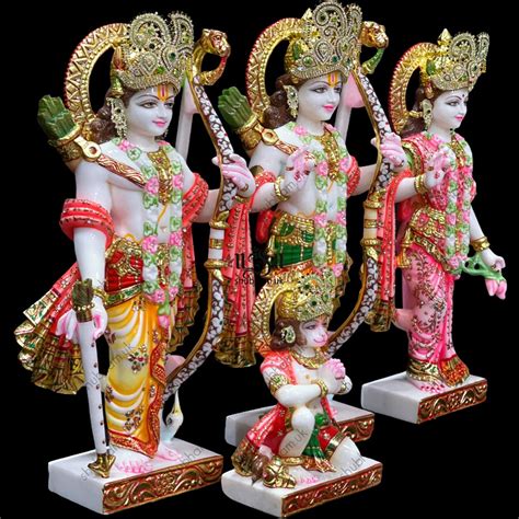 Masterpiece Pure White Marble Ram Darbar Statues Murti in the UK for ...