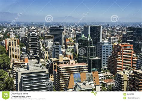 Skyline of Santiago stock photo. Image of high, landscape - 96453726