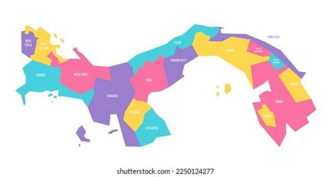 Panama Political Map Administrative Divisions Provinces Stock Vector ...