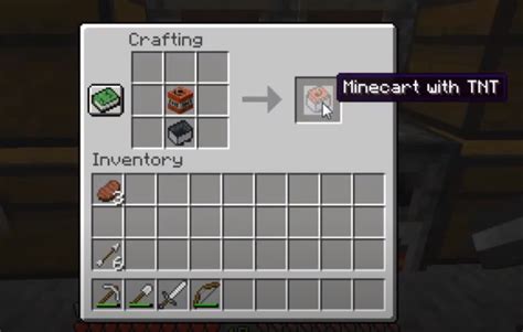 How To Make A Minecart With TNT: Minecart Recipe