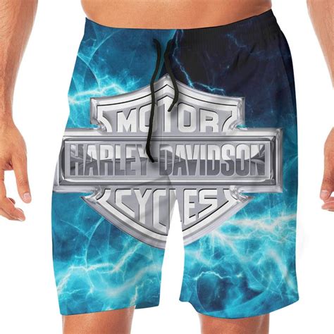 Amazon.com: Men's Harley Davidson Logo Quick-Drying Beach Board Shorts ...