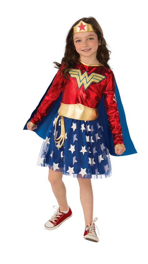 Rubies Deluxe Girls Wonder Woman Superhero Kids Halloween Costume ...