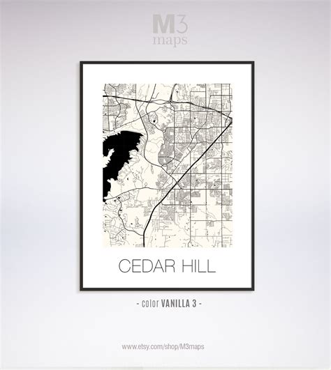 Cedar Hill Texas Cedar Hill TX map Cedar Hill map Cedar | Etsy