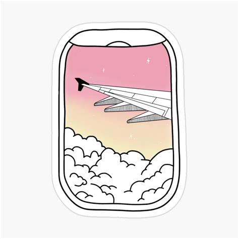 "aesthetic plane window" Sticker for Sale by Jenna Gardner | Aesthetic ...