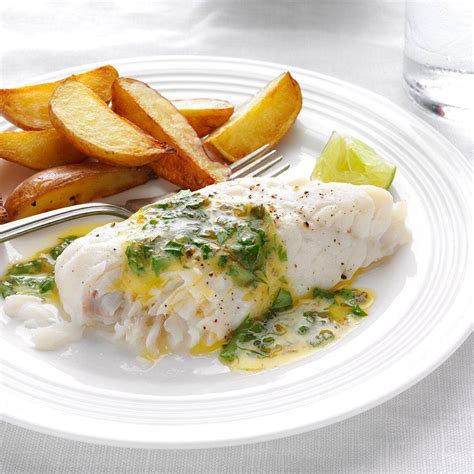 Haddock with Lime-Cilantro Butter Recipe | Taste of Home