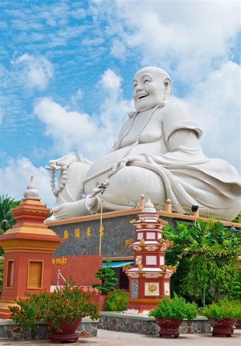 Laughing Buddha of Vinh Trang Pagoda, Vietnam Stock Image - Image of ...