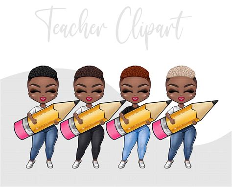 African American Teacher Clipart Bundle School Clipart, Teacher Life ...