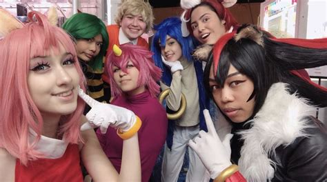 Amy Rose, Chip, Vector, Espio, Charmy Bee, Sonic, and Shadow cosplay ...