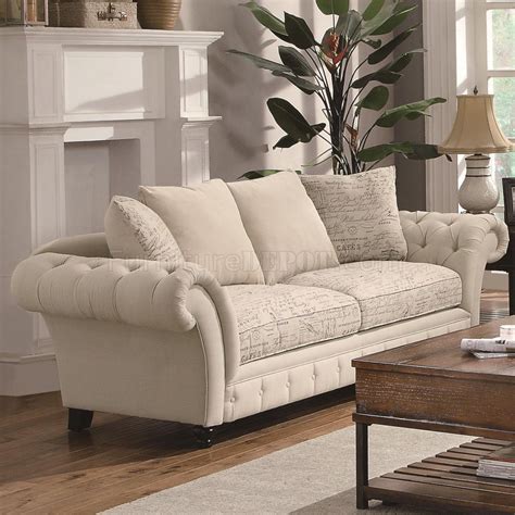 503761 Willow Sofa in Oatmeal Fabric by Coaster w/Options