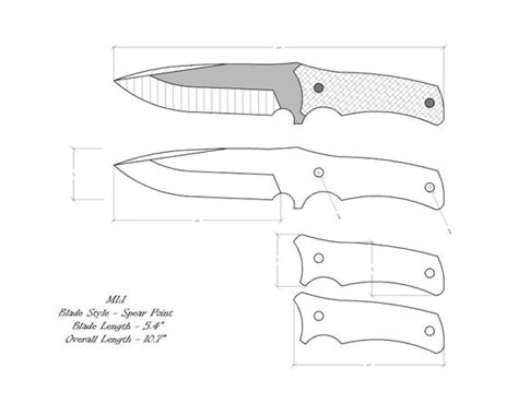 Knife Drawing/knife Sketch/knife Templates Printable/custom - Etsy