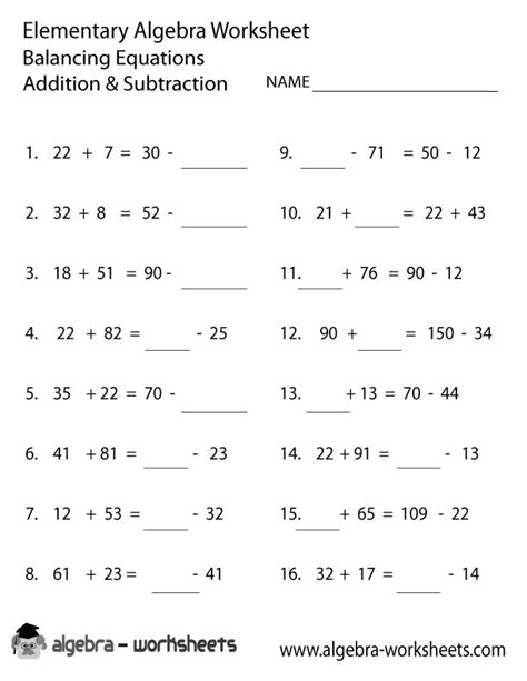 Math Worksheets Algebra 1