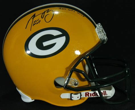 Aaron Rodgers Signed Packers Full-Size Helmet Inscribed "2011 NFL MVP ...