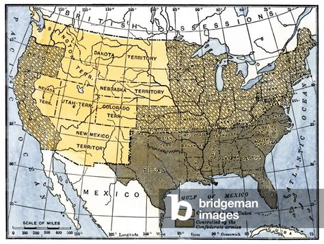 Image of American Civil War, 1861-1865: Map showing the territories ...