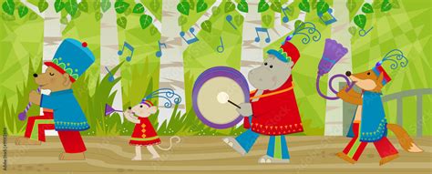 Animal Marching Band - Forest animals with marching band uniform and ...