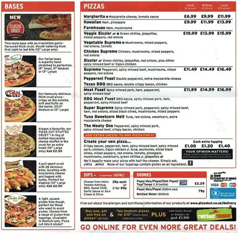 Pizza Hut Delivery Menu - Prices For: Menu And Prices For Pizza Hut ...