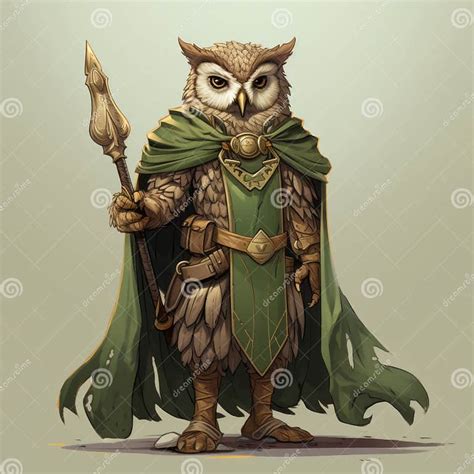 Anthropomorphic Olive Owl God - Dnd 5e Concept Art Stock Illustration ...