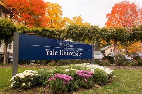 Yale University Welcome Sign on Trumbull Street New Haven CT and Vivid ...