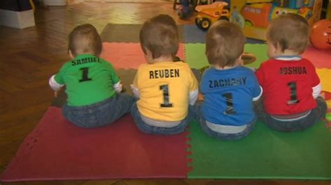 Quadruplets celebrate their first birthday - BBC News